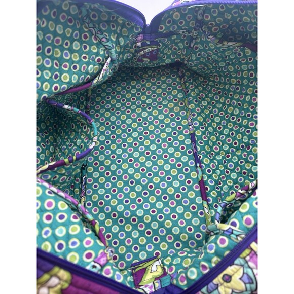 Vera Bradley Grand Traveler Heather Purple Paisley Weekender Large Overnight Bag - Picture 7 of 12